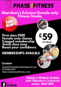 Aberdeen Fitness Studio Flyer image.